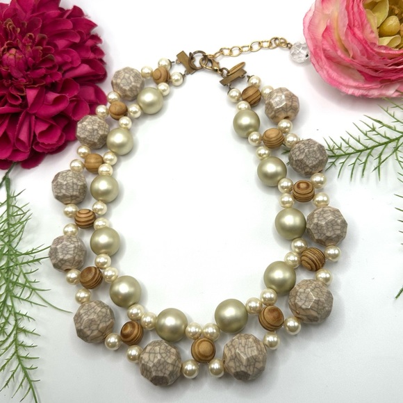 LENORA DAME⚜️RARE Marbled Acrylic Beaded Necklace